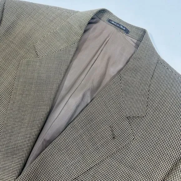Canali Proposta Bernini Wool Blazer Sport Coat Jacket Hound Raven Brown 46R
